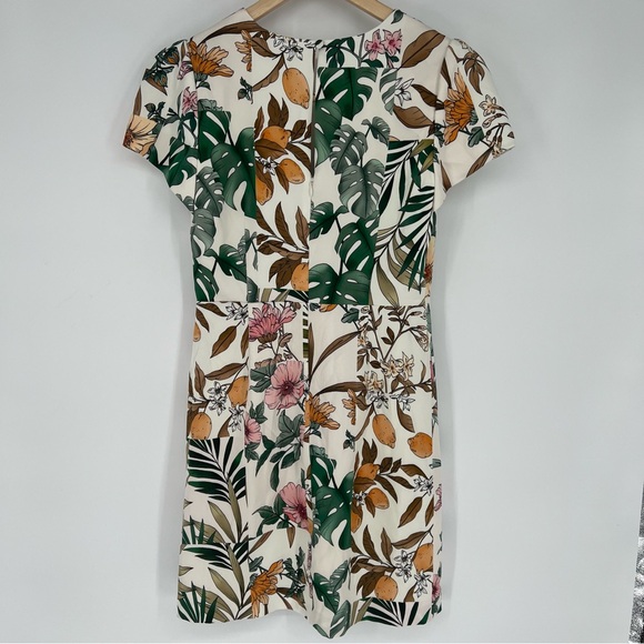 Milly Tropical‎ Floral Mini Dress in Green and Pink - Picture 9 of 15